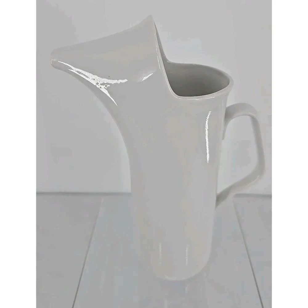 1960‎ Schmid Legardo Tackett Tall MCM Modernist White Ironstone Pitcher
